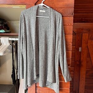 Le Lis Black and White Striped Cardigan